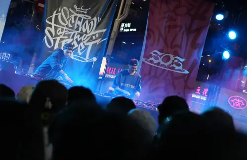 ▲「2026新北街頭學校」今(9)日於府中後站廣稿舉辦嘻哈演唱會。（圖／新北市文化局提供）