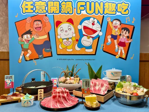 ▲聚、和牛涮聯名日本《哆啦A夢》。（圖／記者蕭涵云攝）