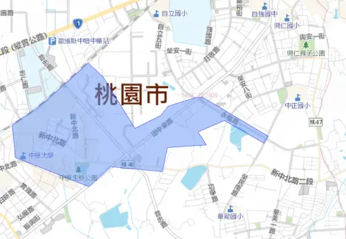 ▲桃園市中壢區8月12日停水範圍。（圖／自來水公司water.gov.tw）