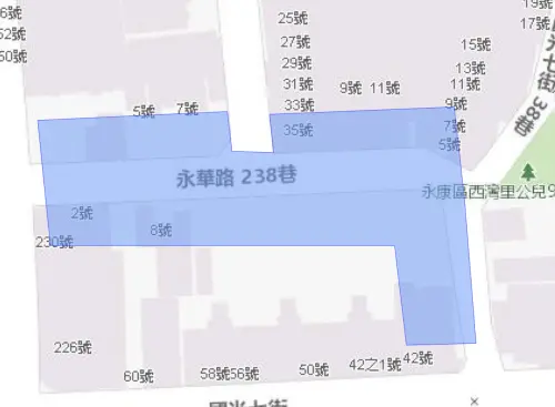 ▲台南市永康區8月12日停水範圍。（圖／自來水公司water.gov.tw）