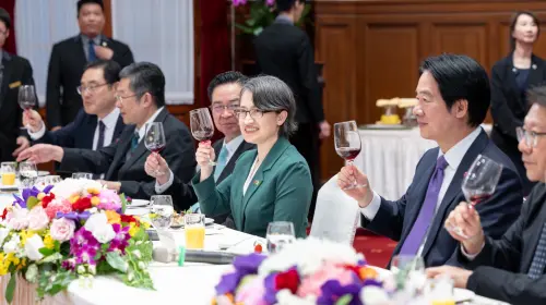 ▲賴清德國宴宴請聖文森及格瑞那丁總理傅萊德伉儷。（圖／總統府提供）