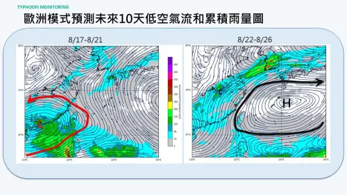 ▲受到西南風、低壓帶影響，南部雨勢較大，要等到22日太平洋高壓籠罩，雨勢才會趨緩。（圖／翻攝自賈新興臉書粉專）