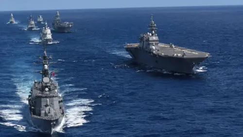 A Japan Maritime Self-Defense Force task group conducts a maritime training exercise. (Japan Ministry of Defense)