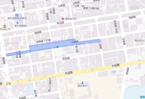 ▲台南市善化區8月14日停水範圍。（圖／自來水公司water.gov.tw）