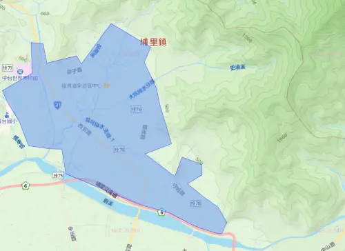 ▲南投縣埔里鎮8月14日停水範圍。（圖／自來水公司water.gov.tw）