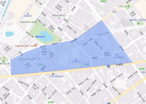▲花蓮縣8月14日停水範圍。（圖／自來水公司water.gov.tw）