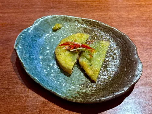 ▲以韓式蛋煎打造的韓式牛肉煎餅。（圖／記者蕭涵云攝）