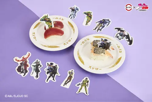 ▲點「極上鮪魚赤身雙饗」、「炙燒松露醬起司鮮蝦」，附贈「聯名限定插卡」。（圖／台灣壽司郎提供）