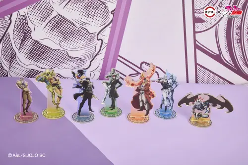 ▲活動期間與《JOJO的奇妙冒險》角色立牌或主題裝飾等周邊拍照並上傳，可抽「聯名限定極光壓克力立牌套組」。（圖／台灣壽司郎提供）