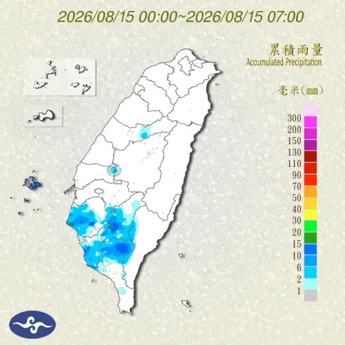 ▲氣象署針對台南、高雄、屏東、恆春半島發布「大雨特報」。（圖／中央氣象署cwa.gov.tw）