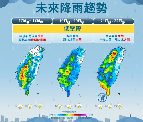台北午後炸豪雨！氣象署：明起全台連7天下雨　還有熱帶擾動發展
