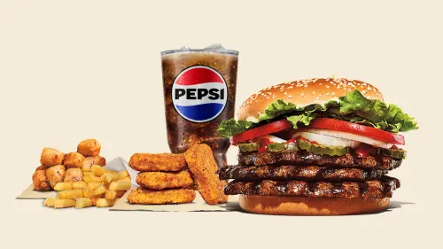▲漢堡王華堡三連霸優惠，套餐現省106元吃到9月。（圖／漢堡王 burgerking.com.tw）