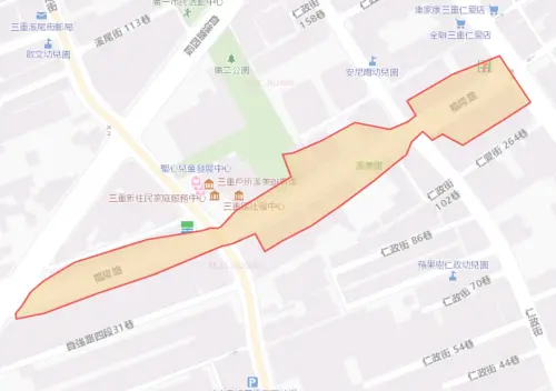 ▲新北市三重區8月18日停水範圍。（圖／自來水公司water.gov.tw）