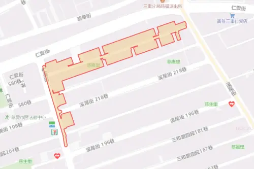 ▲新北市三重區8月18日停水範圍。（圖／自來水公司water.gov.tw）