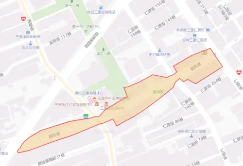 ▲新北市三重區8月19日停水範圍。（圖／自來水公司water.gov.tw）
