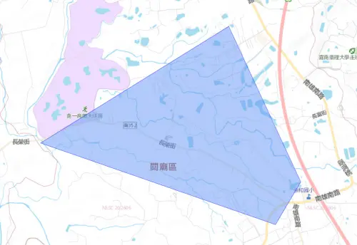 ▲台南市關廟區8月19日停水範圍。（圖／自來水公司water.gov.tw）