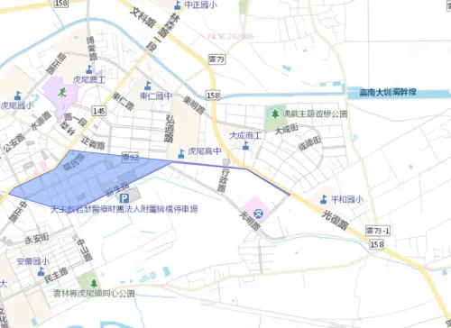 ▲雲林縣虎尾鎮8月19日停水範圍。（圖／自來水公司water.gov.tw）