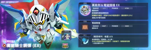 ▲限期UR單位「萬能騎士鋼彈（EX）」於精選補給強勢登場！（圖／品牌提供）