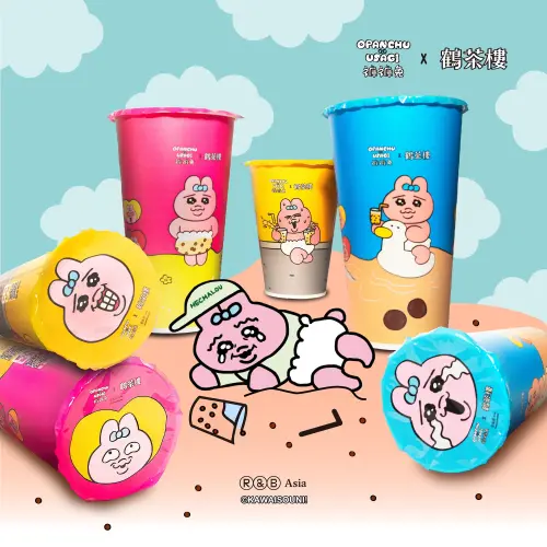 ▲鶴茶樓x褲褲兔3款珍奶主題聯名杯。（圖／鶴茶樓hechaloutea.com.tw）
