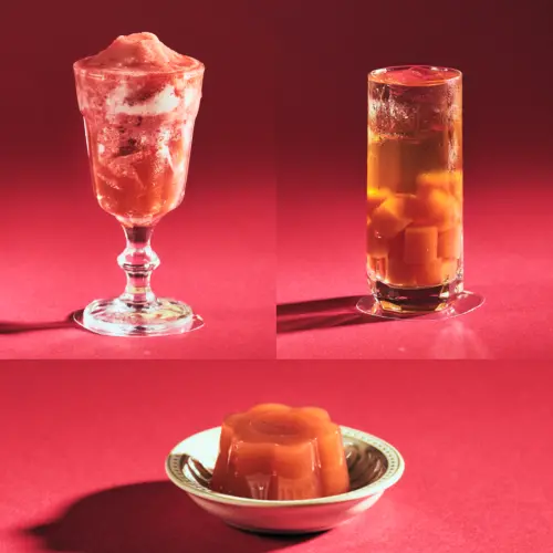 ▲「凍感草莓碎碎冰」大杯89元，「草莓凍鶴頂紅茶」中杯45元、大杯50元，「草莓凍」15元。（圖／鶴茶樓hechaloutea.com.tw）