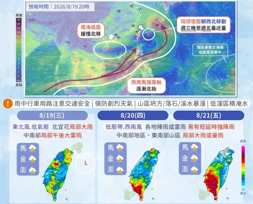 8/19天氣預報》全台變天！北部不定時大雨　南部午後豪雨炸裂