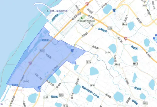 ▲桃園市新屋區8月20日停水範圍。（圖／自來水公司water.gov.tw）