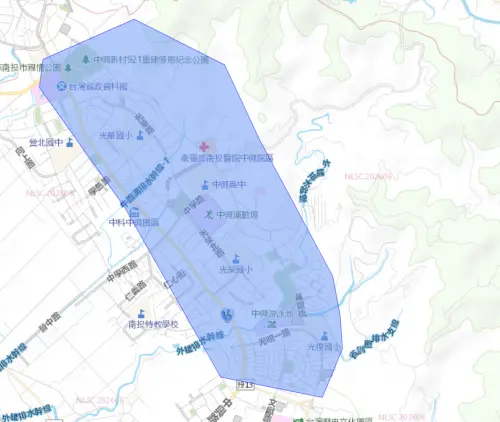▲南投縣南投市8月20日停水範圍。（圖／自來水公司water.gov.tw）