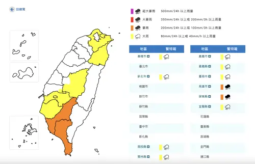 快訊／10縣市豪雨特報！高雄、屏東雨最狂　新北、基隆下到晚上