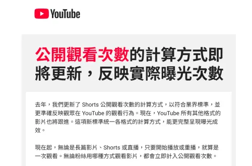 YouTube宣布重大更新！影片觀看次數大提升　未來營利門檻恐提高