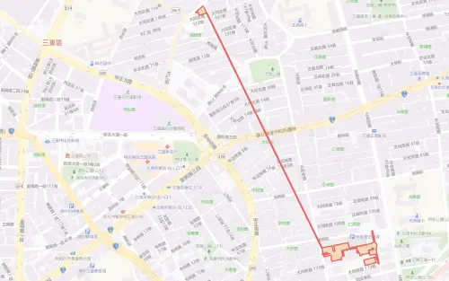 ▲新北市三重區8月21日停水範圍。（圖／自來水公司water.gov.tw）