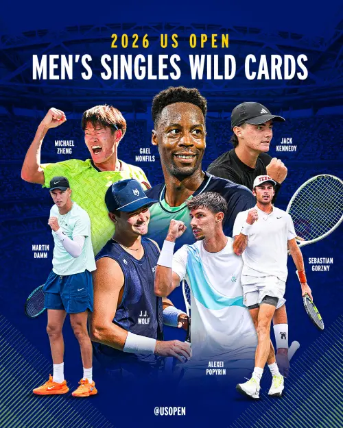 ▲2026年美國網球公開賽男子單打外卡名單。（圖／取自@usopen X）