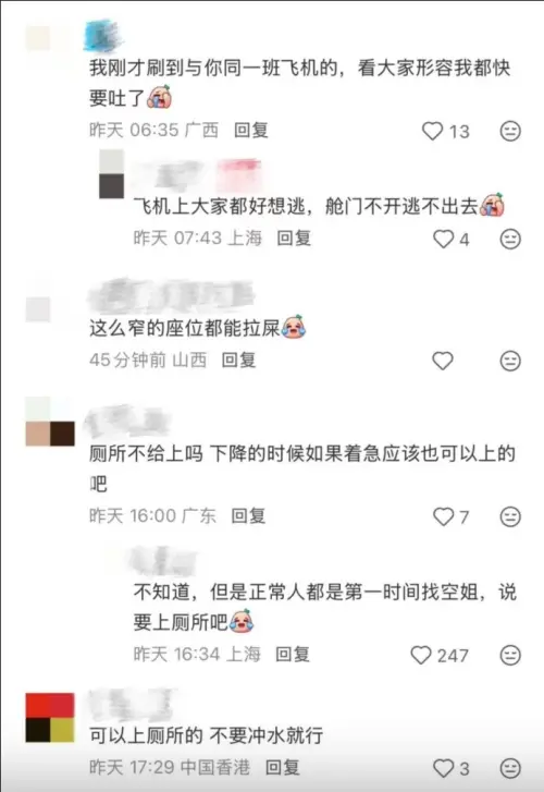 ▲深夜航班惡夢！乘客座上排便地毯遭殃（圖／截自微博）