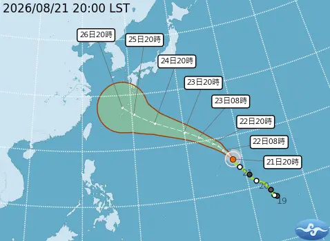 ▲太平洋高壓預計下周初會逐漸增強，很可能會把沙德爾颱風推向台灣附近，不過後續路徑分歧很大，仍有待觀察。（圖／中央氣象署cwa.gov.tw/）