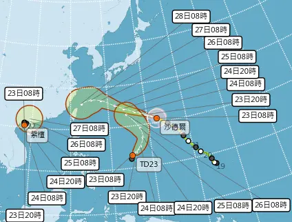 ▲閃電颱風生成後，路徑主要往北，後期有偏西的趨勢。（圖／中央氣象署cwa.gov.tw）