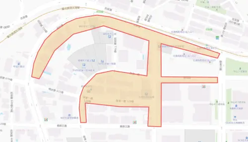 ▲台北市中山區8月24日停水範圍。（圖／自來水公司water.gov.tw）
