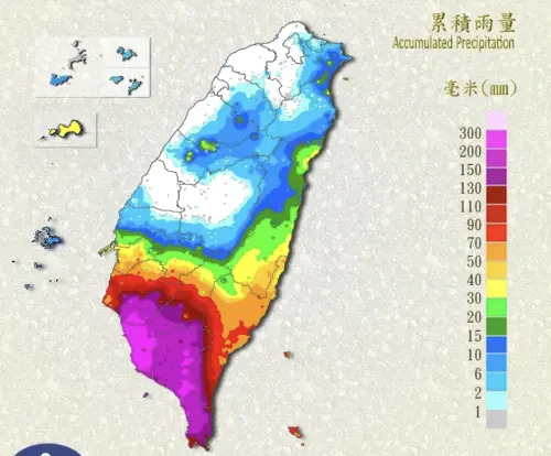 半天累積炸270毫米！「全台雨量前10測站」都在高雄　比颱風還扯