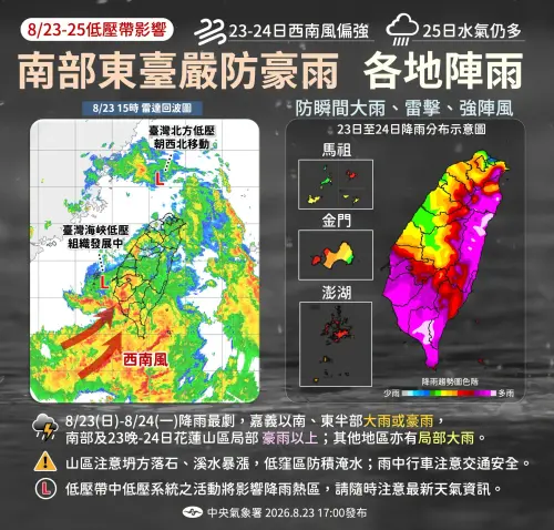 ▲中央氣象署公布未來幾日降雨趨勢以及時程圖。（圖／中央氣象署cwa.gov.tw）