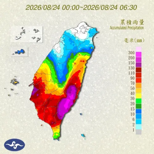 ▲林得恩說明，今日降雨熱區將從南部逐漸轉為東部、東南部，降雨不會馬上停止，但有逐漸趨緩的趨勢。（圖／中央氣象署cwa.gov.tw/）