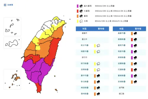 快訊／17縣市豪雨特報！台南、高雄、屏東超大豪雨　一路下到明天