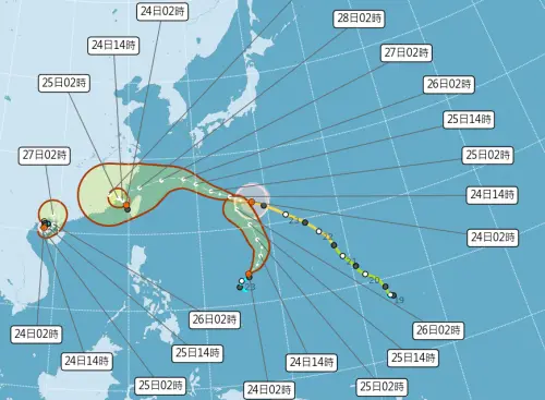 閃電颱風生成！與沙德爾、紫檀「三颱共舞」　最新預估路徑大轉彎