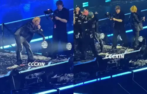 ▲GD演唱時怕攝影師從舞台上掉下去，直接不顧鏡頭站到對方身後幫忙擋。（圖／翻攝自IG@gd818gdragon818）