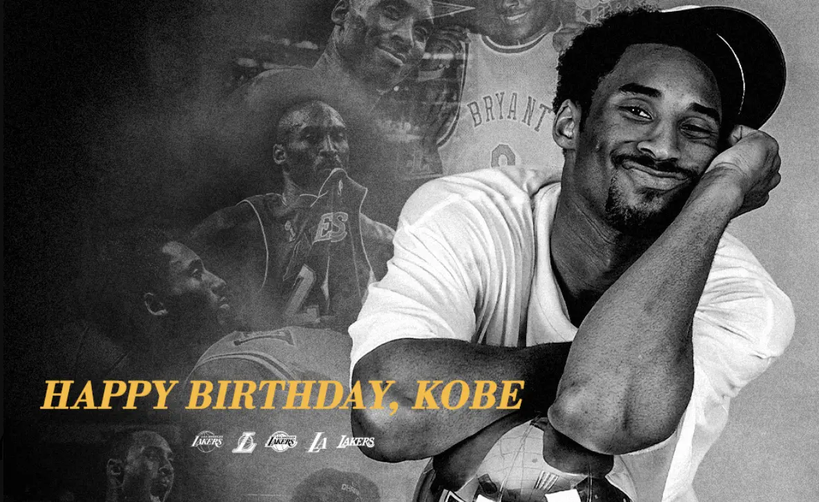▲洛杉磯湖人隊傳奇巨星「黑曼巴」科比（Kobe Bryant）在美國時間8月23日迎來48歲冥誕。（圖／翻攝自洛杉磯湖人官方X）
