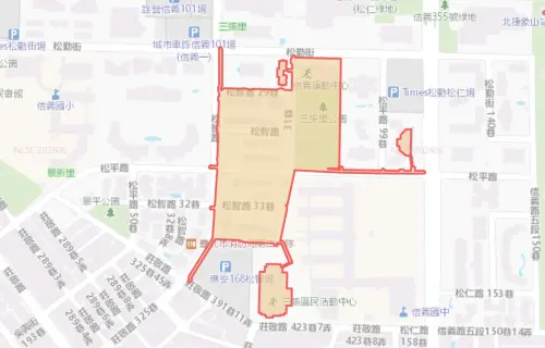▲台北市信義區8月25日停水範圍。（圖／自來水公司water.gov.tw）