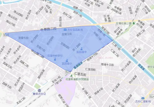 ▲花蓮縣8月25日停水範圍。（圖／自來水公司water.gov.tw）