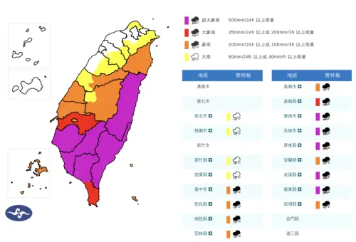 快訊／下班注意！5縣市超大豪雨炸到明早　台南、高雄、屏東入列