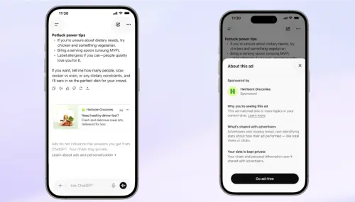 ▲用戶可點擊ChatGPT廣告右上角選單查看「About this ad」，了解為何會看到該則廣告，以及廣告商可取得哪些資訊；官方強調，個人聊天內容與個資不會分享給廣告商。（圖／OpenAI）
