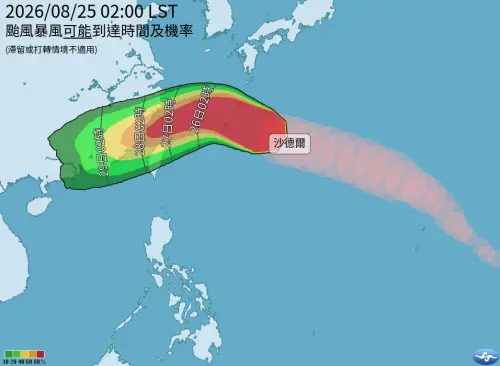 基北北桃5縣市暴風侵襲率破6成！沙德爾颱風最新路徑、海陸警時間
