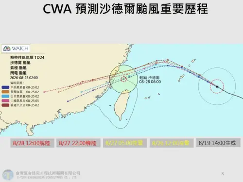 ▲沙德爾颱風有機會在明天發布海上警報，後天發布陸警。（圖／賈新興提供）