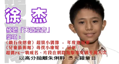 ▲徐杰11歲時上遍各大節目，因張韶涵一首〈遺失的美好〉走紅，過去比賽畫面也被歌迷拿出來回味。（圖／翻攝自YouTube）