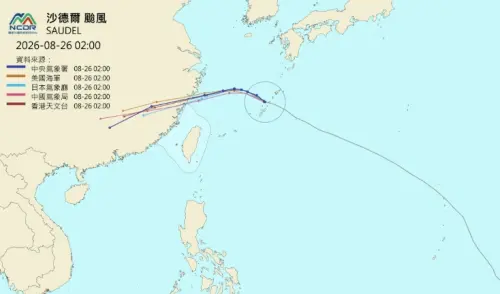 ▲沙德爾颱風路徑再度北修！且今起將從中颱減弱為輕颱，對台灣影響又變更小，這次等於過家門而不入。（圖/NCDR）
